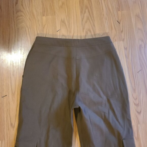 ST. JOHN SPORT MARIE GRAY STRAIGHT LEG CARGO PANTS STRETCH COTTON ANKLE CROP 4 - Picture 7 of 10